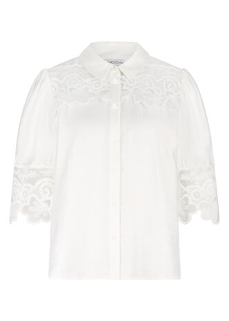 Tramontana Blouse Lace Details  OffWhite