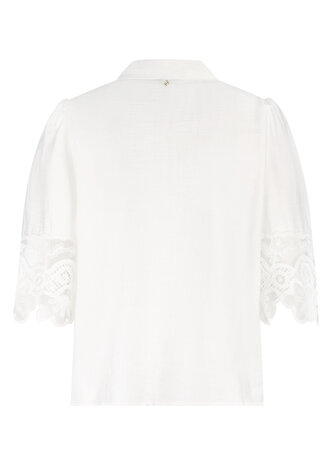 Tramontana Blouse Lace Details  OffWhite