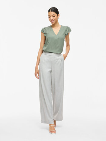 Vila vivarone hw wide pant - noos Light Grey Melange