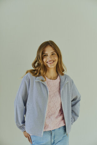 Freequent fqkaro-jacket Star Off-white w. Navy Blazer