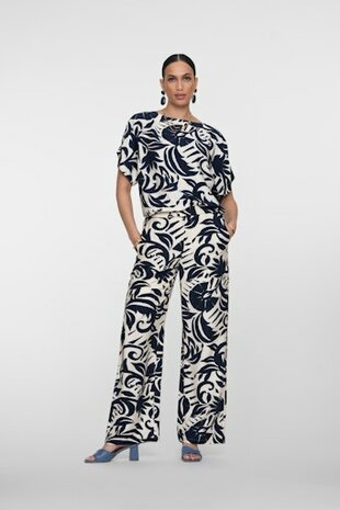 Geisha Pants naive flower navy, off-white 61141-26