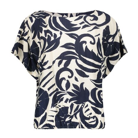 Geisha Top flower bi-color navy/off-white 63236-26