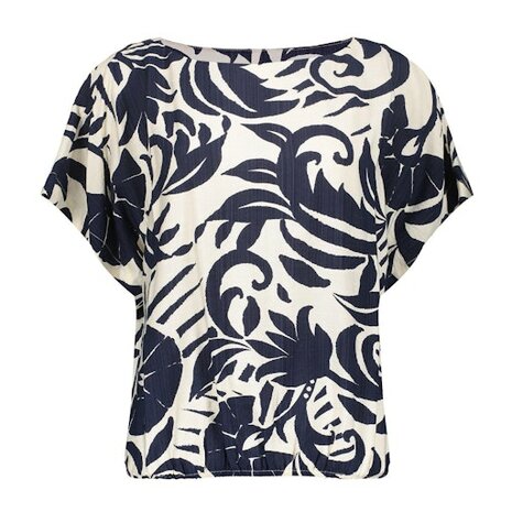 Geisha Top flower bi-color navy/off-white 63236-26