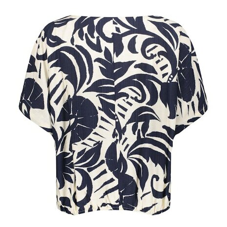 Geisha Top flower bi-color navy/off-white 63236-26