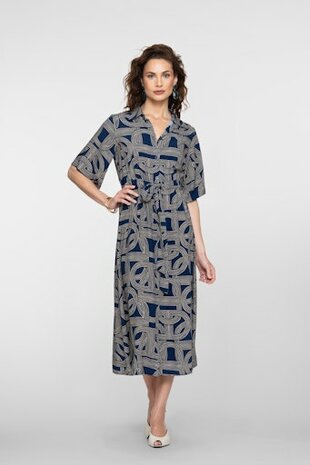 Geisha Dress AOP navy, sand 67053-70