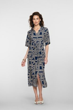 Geisha Dress AOP navy, sand 67053-70