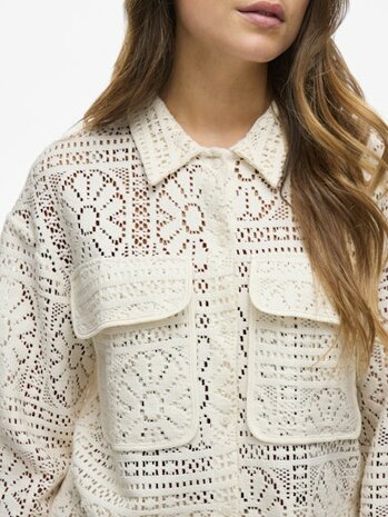 Vila vimerinda crochet l/s shirt - noos Birch