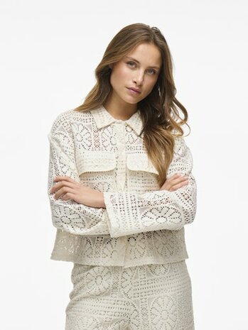 Vila vimerinda crochet l/s shirt - noos Birch