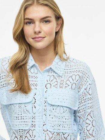 Vila vimerinda crochet l/s shirt - noos Nantucket Breeze