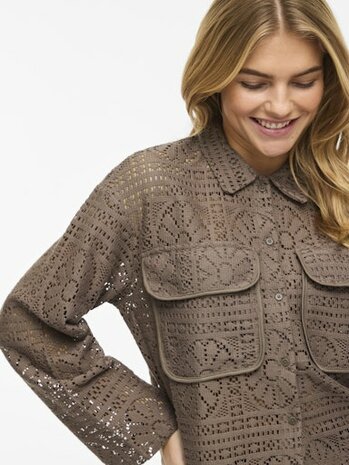 Vila vimerinda crochet l/s shirt - noos Falcon