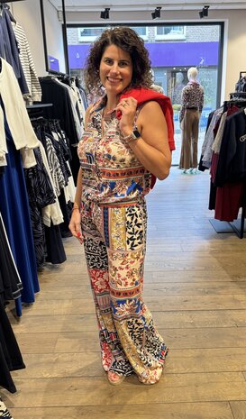 K-design Mouwloze jumpsuit met design C317