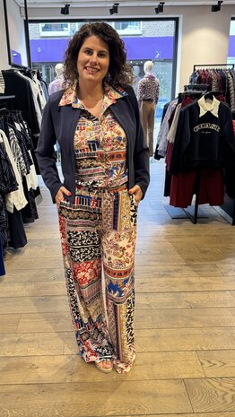 K-design Mouwloze jumpsuit met design C317