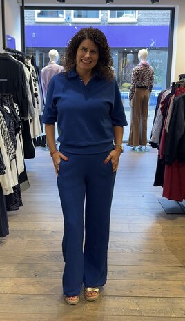 Tramontana Polo Collar Top  Ink