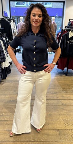 Mac wide white denim D010