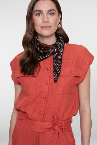 Geisha Blouse with pockets burned orange 63092-60