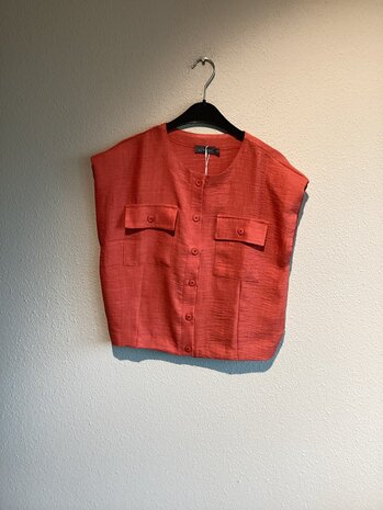Geisha Blouse with pockets burned orange 63092-60
