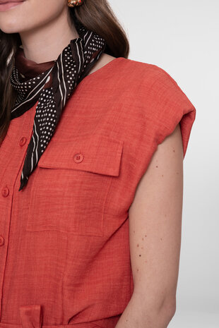 Geisha Blouse with pockets burned orange 63092-60