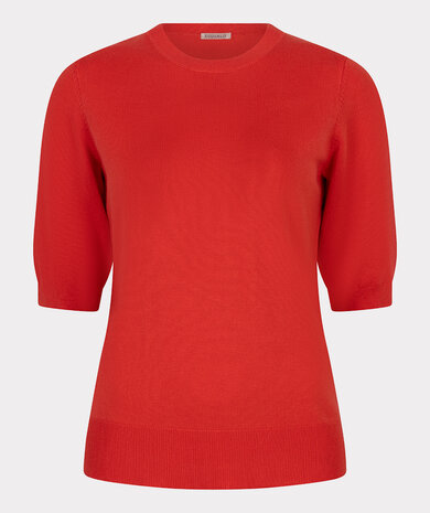 Esqualo Sweater s/slve r/neck basic knit Chili Red