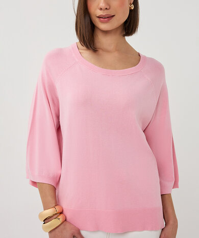 Esqualo Sweater wide sleeve basic knit Romance Rose