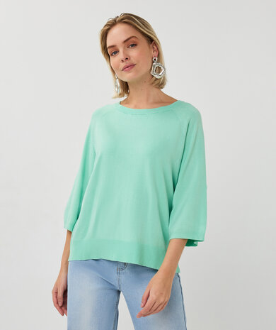 Esqualo Sweater wide sleeve basic knit Mint Green