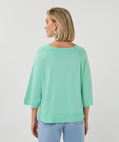 Esqualo Sweater wide sleeve basic knit Mint Green