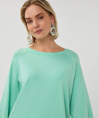 Esqualo Sweater wide sleeve basic knit Mint Green