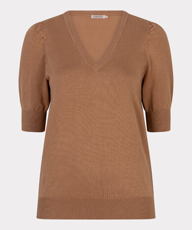Esqualo Sweater s/slve v/neck basic knit Cappuccino