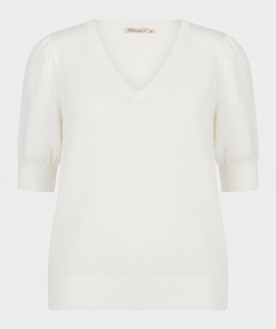 Esqualo Sweater s/slve v/neck basic knit Off White