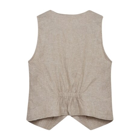 Freequent fqlavasi-waistcoat Sand Melange met zilver draad