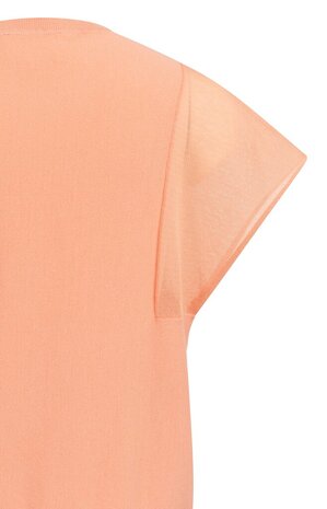 Yaya Sweater with transparent short sleeves peach palazzo orange