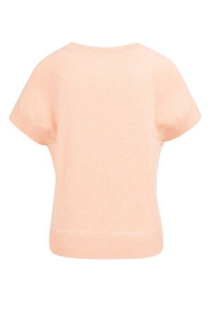 Yaya Sleeveless sweater with stitch details peach palazzo orange melange