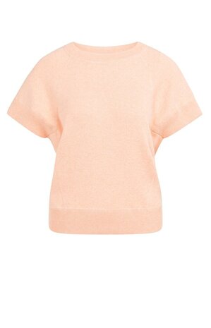 Yaya Sleeveless sweater with stitch details peach palazzo orange melange