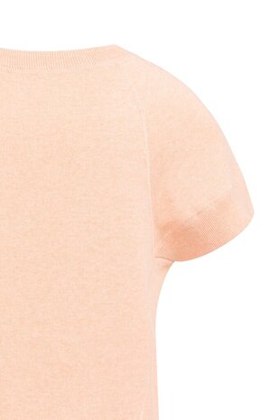 Yaya Sleeveless sweater with stitch details peach palazzo orange melange