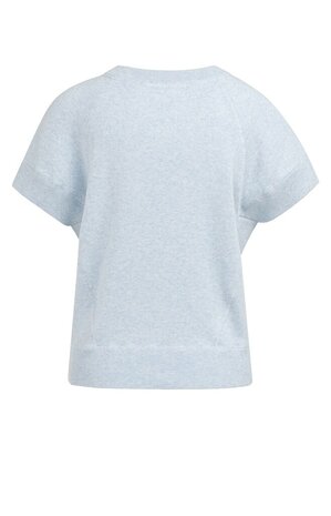 Yaya Sleeveless sweater with stitch details light blue melange