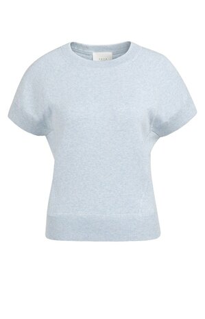 Yaya Sleeveless sweater with stitch details light blue melange
