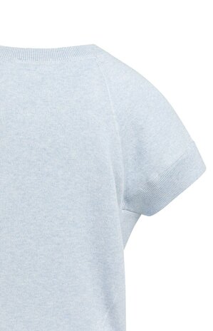 Yaya Sleeveless sweater with stitch details light blue melange