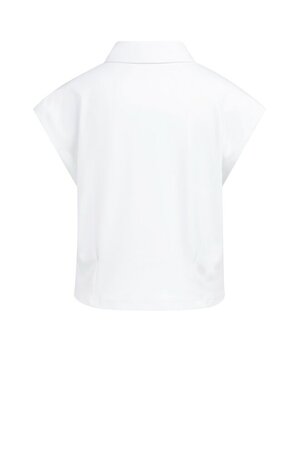 Yaya Jersey blouse with darts pure white