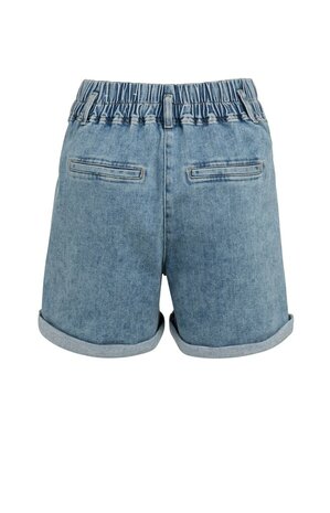 Yaya Loose fit worker shorts mid blue denim
