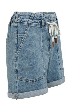 Yaya Loose fit worker shorts mid blue denim