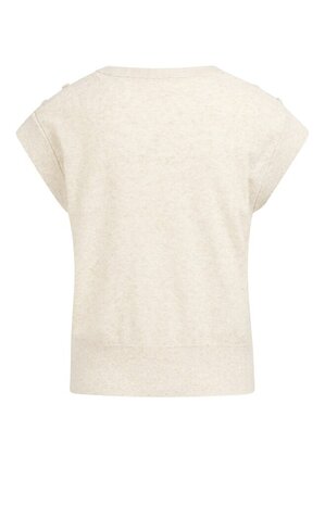 Yaya Towel knit sleeveless sweater creme beige melange