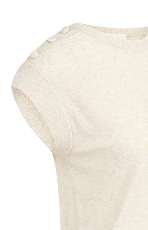 Yaya Towel knit sleeveless sweater creme beige melange