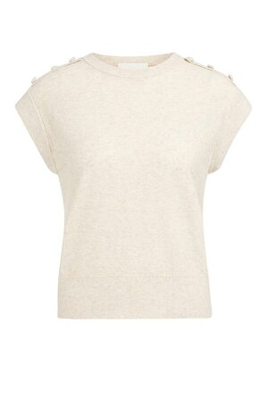Yaya Towel knit sleeveless sweater creme beige melange