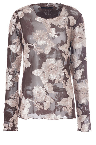 One Two Luxzuz Florana T-Shirt 793 Chocolate Plum