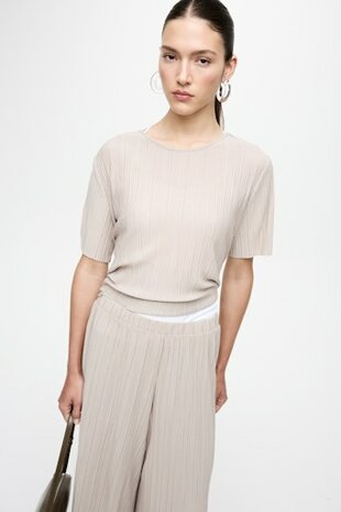 Vila viplisa o-neck s/s top - noos Simply Taupe