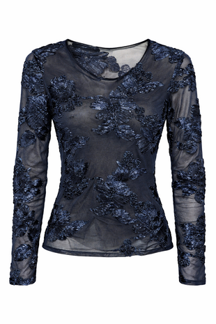 One Two Luxzuz Florana T-Shirt 560 Dress Blues