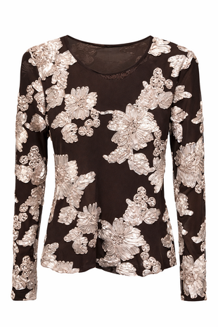 One Two Luxzuz Florana T-Shirt 793 Chocolate Plum