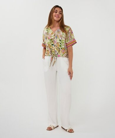 Esqualo Blouse knot Jungle print print