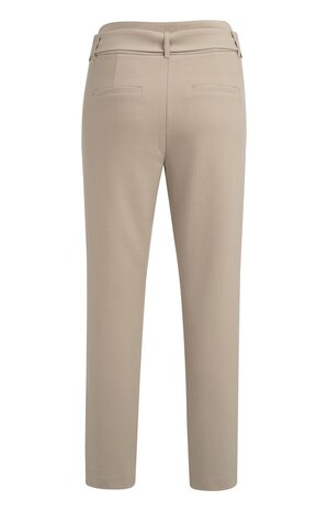 Yaya High waist straight leg trousers with belt and seam details crockery brown