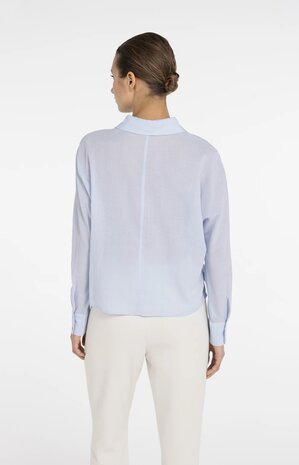 Yaya Batwing blouse with cut seams light blue