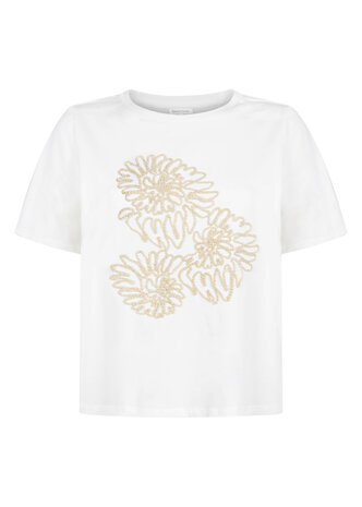 Tramontana Embroidered Artwork T-Shirt  OffWhite